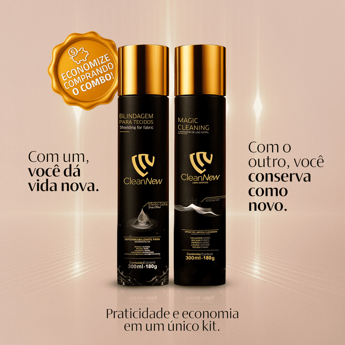Kit Blindagem e Limpeza de Bolsas e Calçados CleanNew